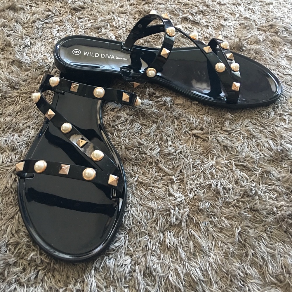 Studded Jelly Sandals